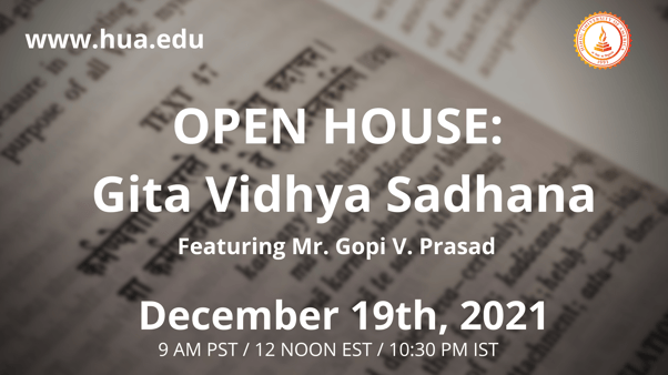 OPEN HOUSE: Gita Vidhya Sadhana