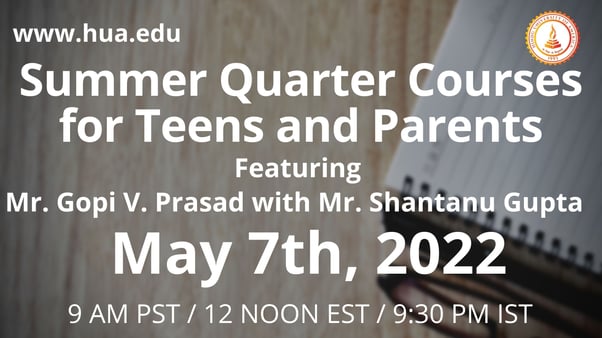 Summer Quarter Courses for Teens and Parents