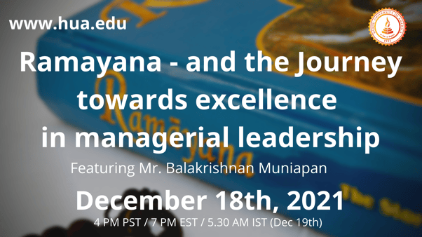 Ramayana - and the Journey towards excellence in managerial leadership